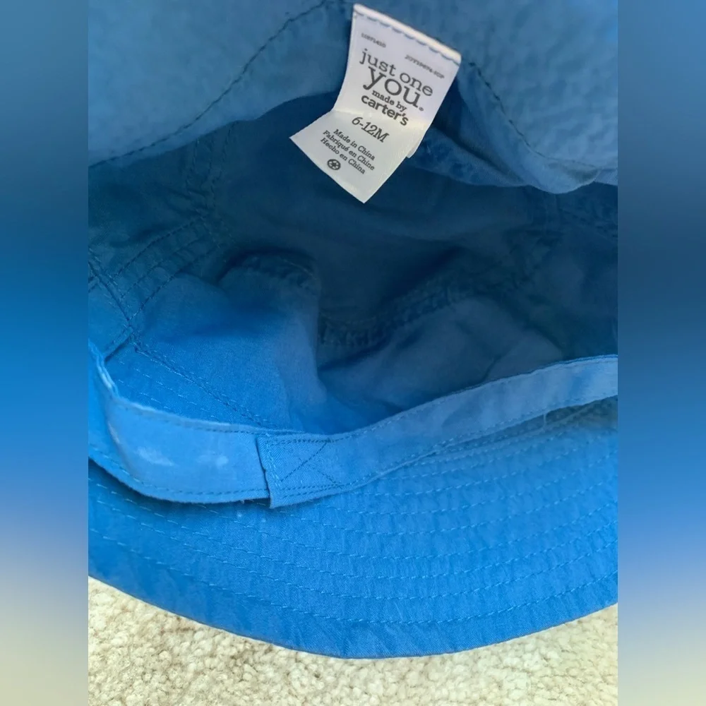 Carter’s Three Piece Swim Set with Bucket Hat, Rash Guard and Shark Swim Trunks